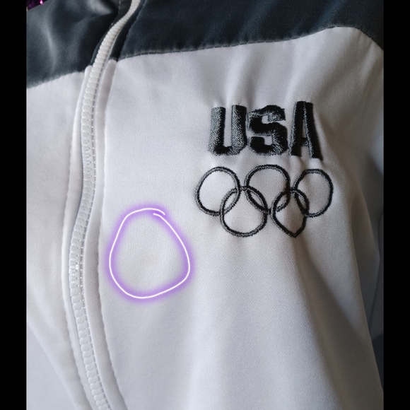 🩶*4/$15* USA Olympic Committee Womens Zip Up Long Sleeve Jacket Light Medium - Picture 2 of 14